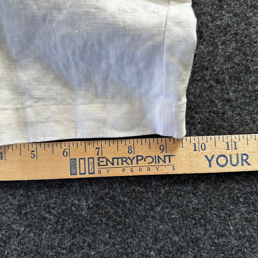 Real Comfort Womens Cream 100% Linen Wide Leg Button Fly Drawstring Pants Size 4 - Picture 7 of 9